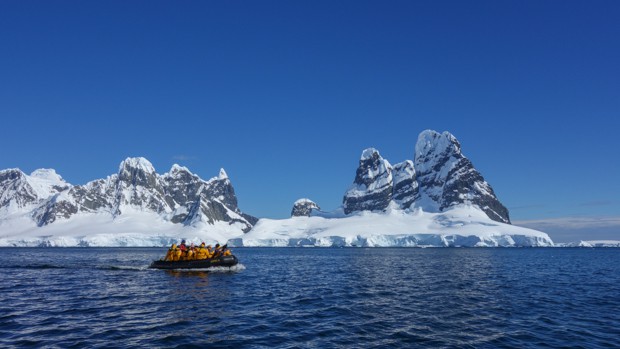 Zodiac excursion in Antarctica.