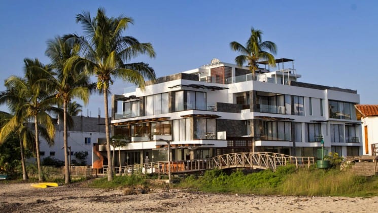 Exterior view of Golden Bay Hotel & Spa on San Cristobal in the Galapagos Islands