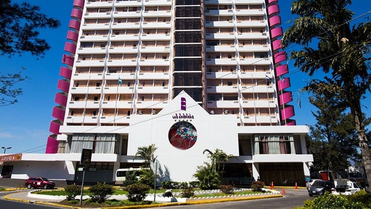 The exterior of the Las Americas Hotel in Guatemala City's business district.