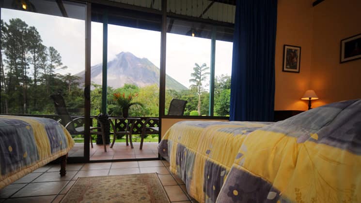 Smithsonian Room with two beds and volcano view at Arenal Observatory Lodge in Costa Rica