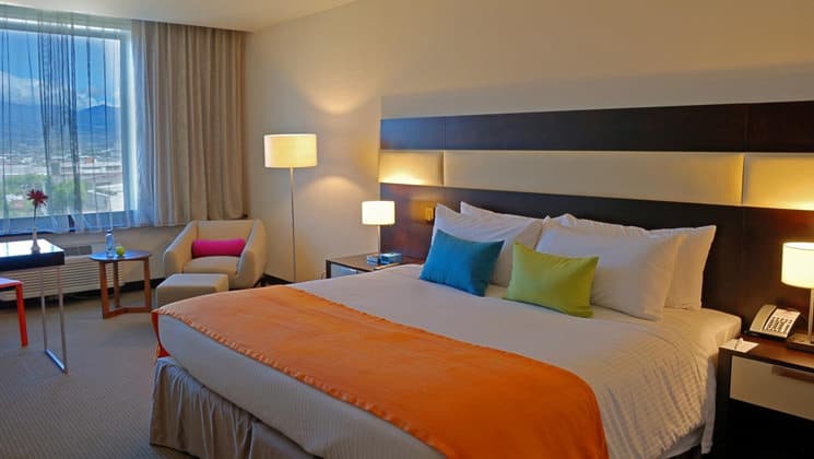 The Standard King Room at Park Inn, located in San Jose, Costa Rica, is modern and clean with bright colors