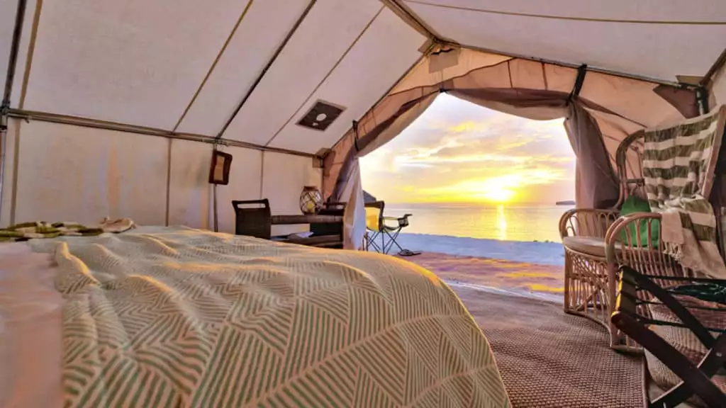 Standard safari-style tent at Camp Cecil de la Isla. Photo by: Keenan Shoal