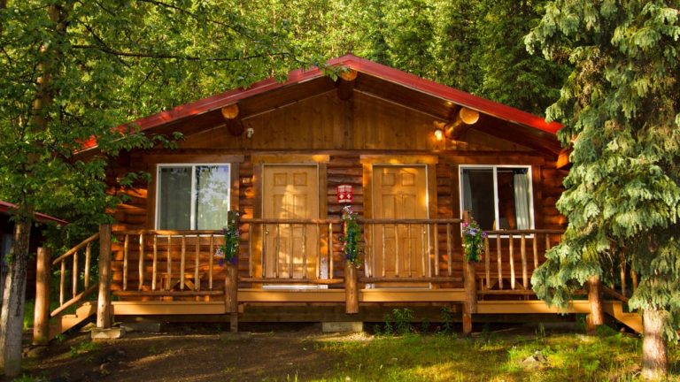 Exterior shot of cabin at Kantishna Roadhouse Lodge in Alaska