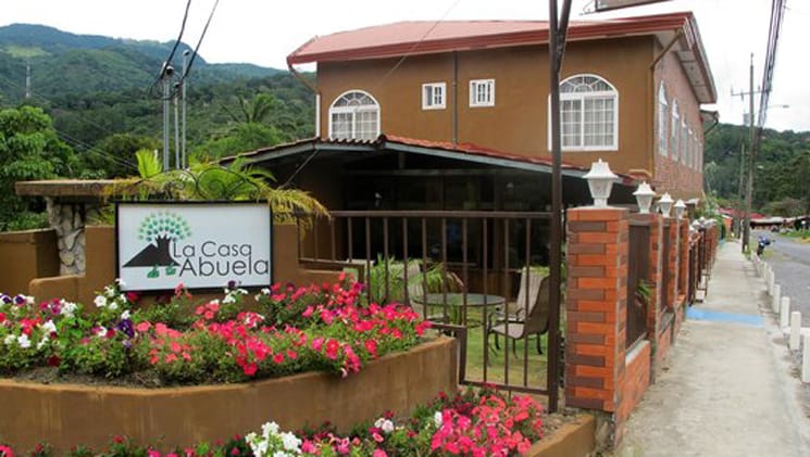 Fresh flowers grow on the grounds outside La Casa De La Abuela, a cozy hotel located in the caldera river valley in Panama