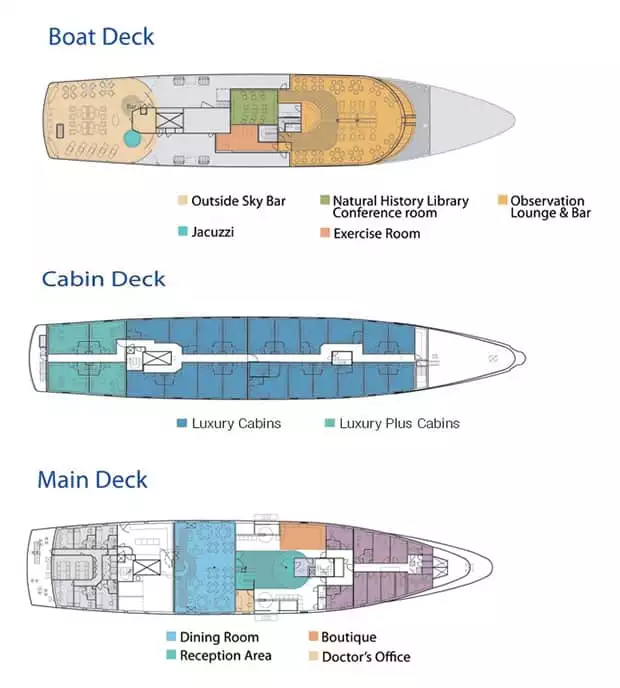 la pinta small ship deck plan with multiple levels