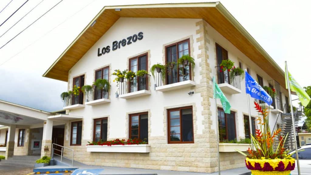 The exterior of the family-owned Los Brezos Hotel, near the Baru Volcano in Panama