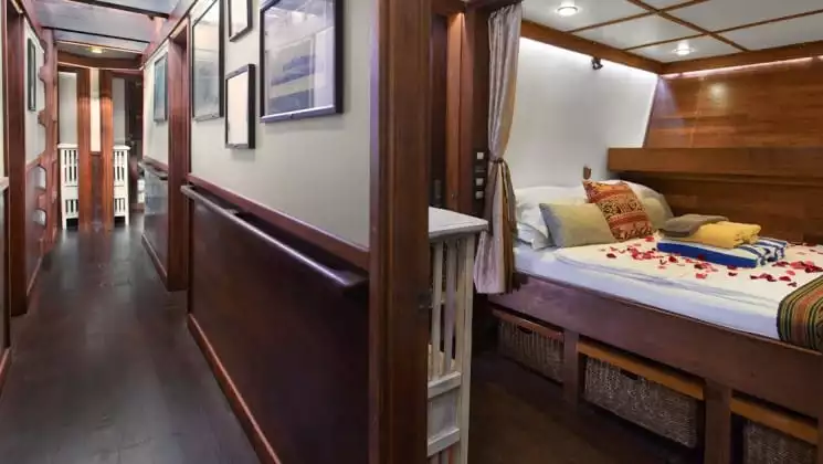 A standard double stateroom aboard Katharina
