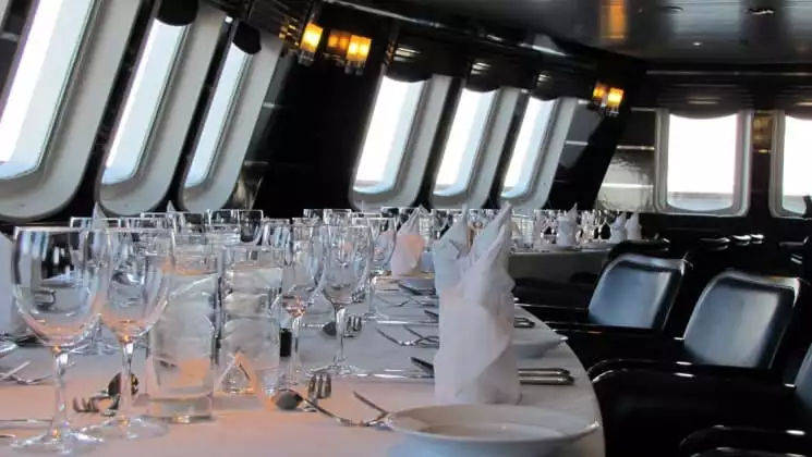 The Chart Room also features a special dining table where guests take turns dining with the captain