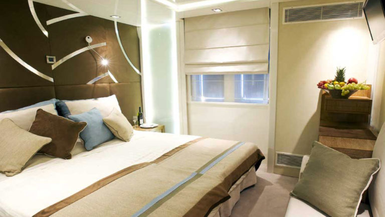 Category A cabin with double bed aboard Varitey Voyager.