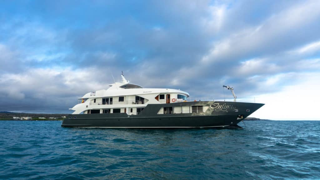 Galapagos Infinity yacht exterior anchored in the Galapagos