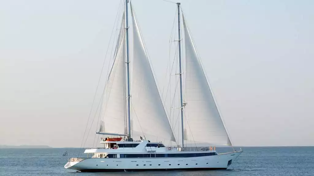 panorama ii luxury yacht sailing on a calm day on calm waters