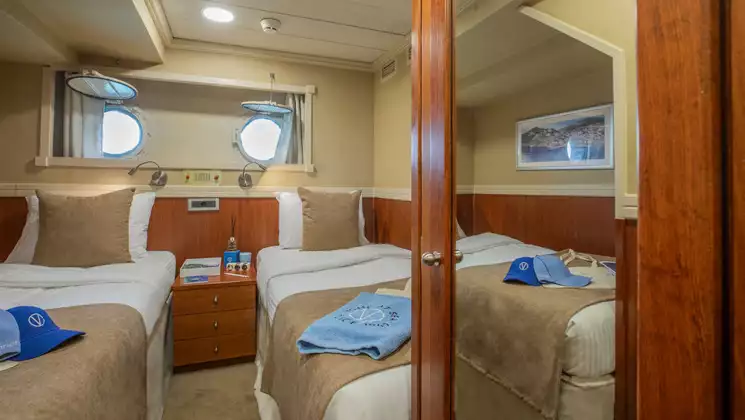 Category C cabin with twin beds aboard Galileo