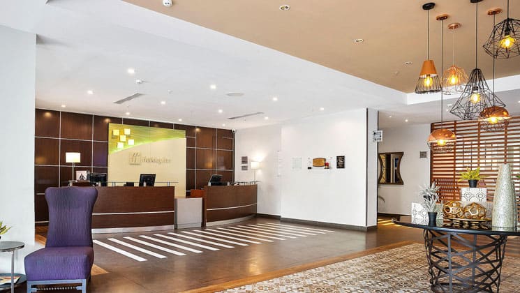 Lobby with reception desk inside Holiday Inn Panama Canal in Panama City