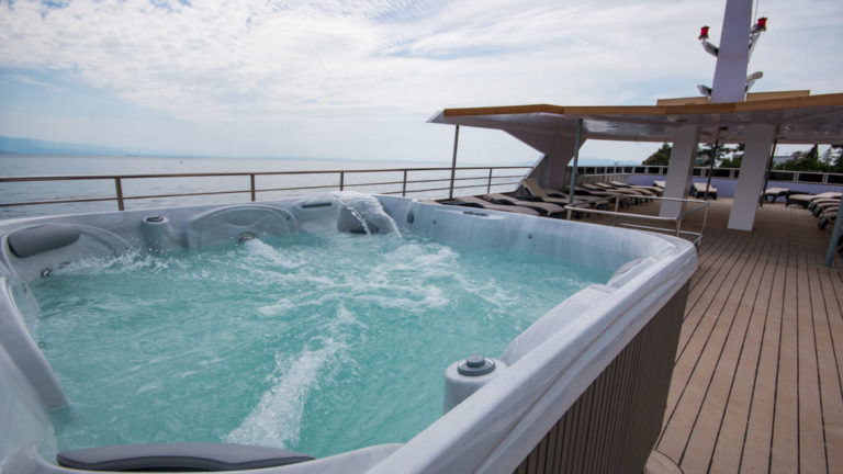Hot tub on the deck of the Infinity.
