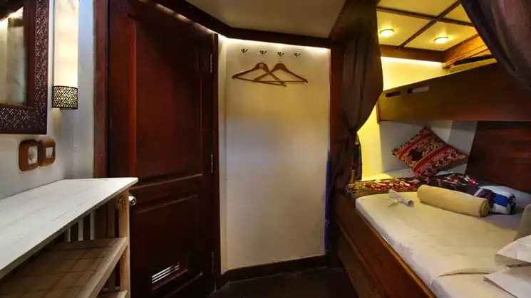 A standard twin stateroom aboard Katharina