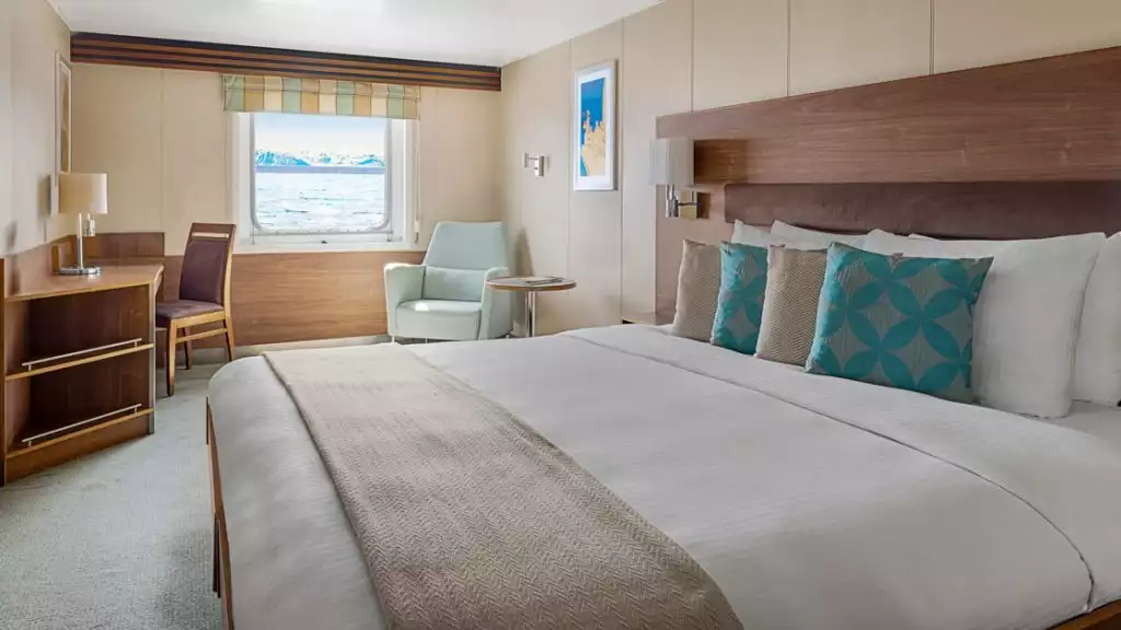 Category 3 Cabin with double bed aboard the National Geographic Explorer