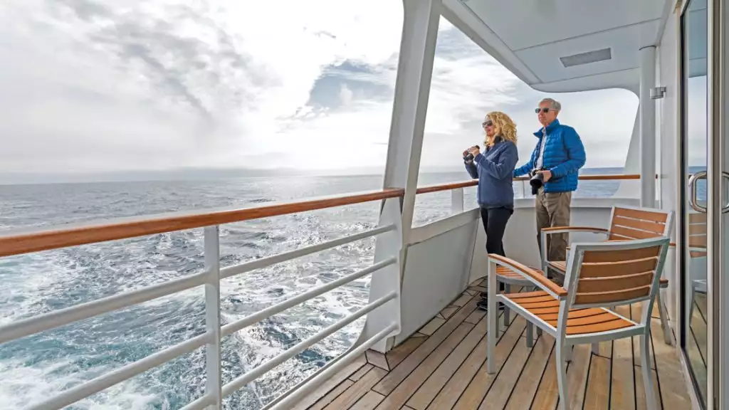 Category 7 Suite balcony aboard the National Geographic Explorer