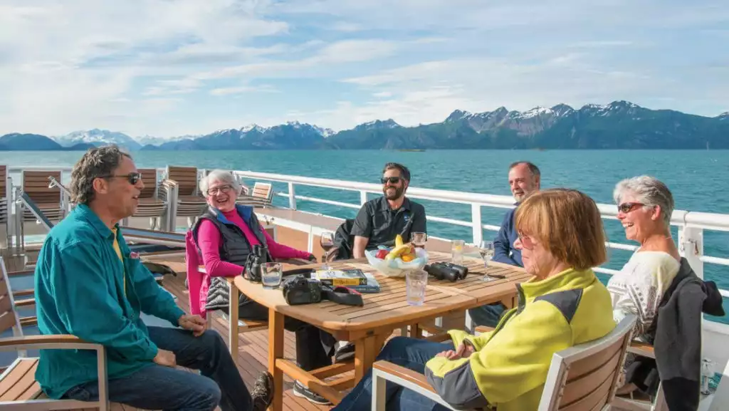 Guests aboard National Geographic Sea Bird in Alaska