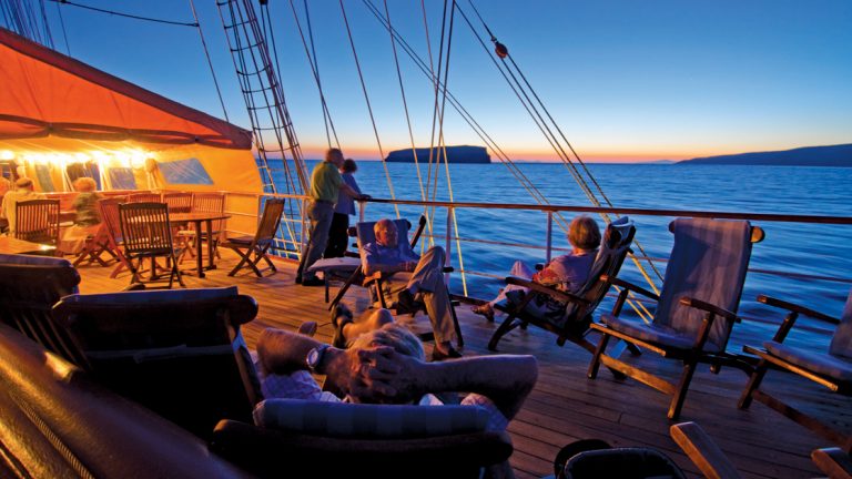 Catch a stunning sunset on the deck amongst the rigging while aboard the beauiful Sea Cloud Lindblad as you tour the mediteranean