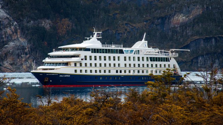 The Stella Australis in Chilean Patagonia navigating the fjords of the Chilean Patagonia taking in the sights and wildlife