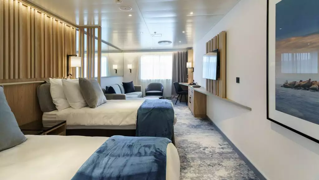 Explorer Suite with single beds aboard Ultramarine