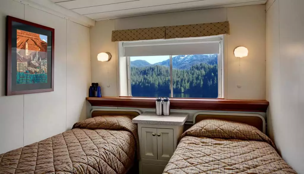 Navigator cabin with twin beds aboard Wilderness Adventurer