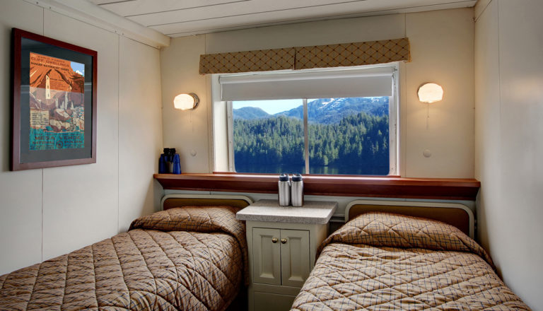 Navigator cabin with twin beds aboard Wilderness Adventurer