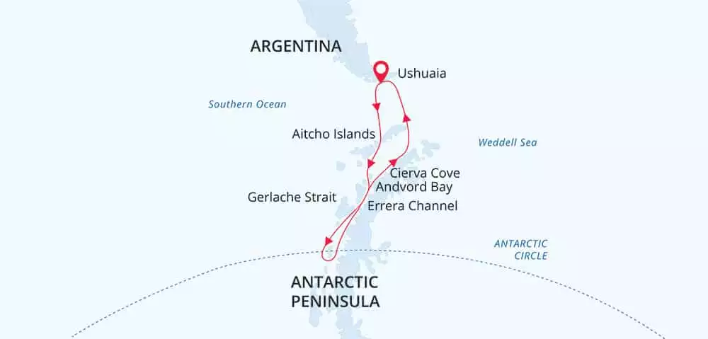 Polar circle aboard the sea spirit 15-day or 14-day itinerary
