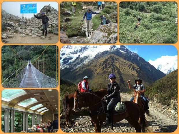 Peruvian trekking trip on horseback, ziplining, hiking and walking on floating bridges atop a forest canopy and train ride through Peru.