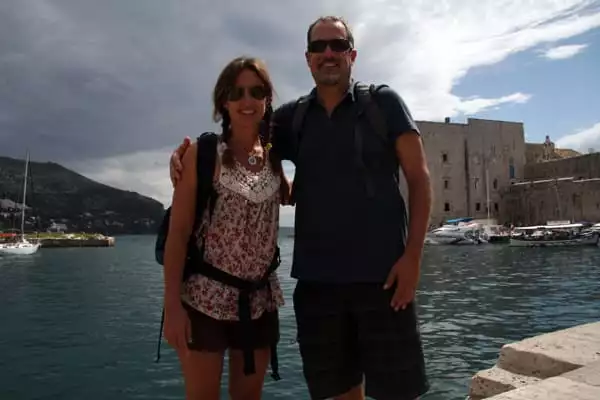 Couple from small ship cruise in Dubrovnik. 