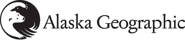 Alaska Geographic logo with polar bear and raven yin and yang graphic.