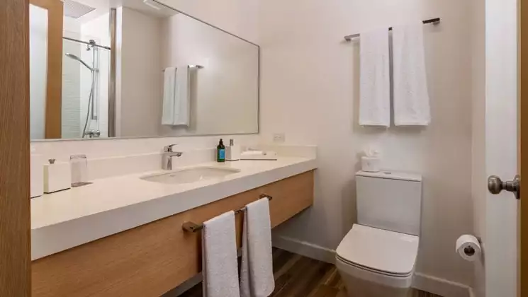 Finch Bay Room bathroom at Finch Bay Eco Hotel