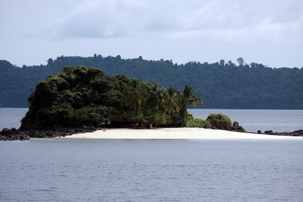 Small Island seen from a small ship Costa Rica and Panama cruise. 