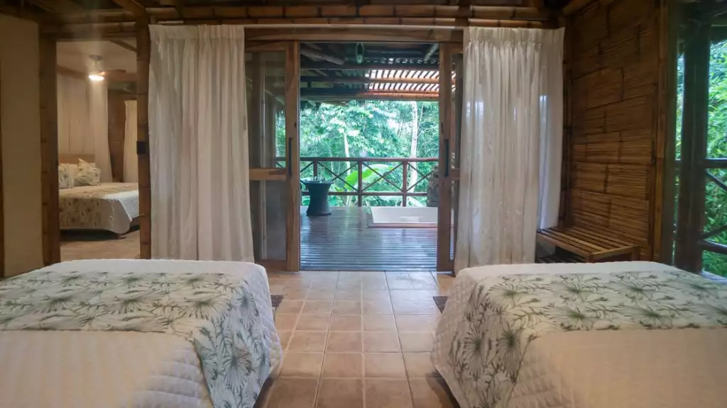 Family Stateroom (Room #2 with views to Room #1) at La Selva Ecolodge & Retreat