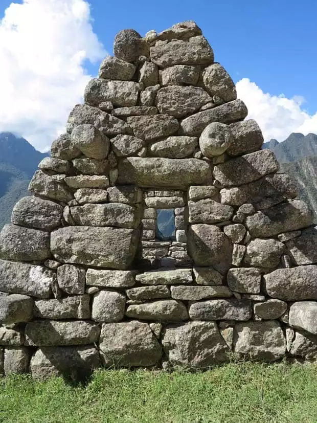 Stone ruin of the remains of a house in Machu Picchu.