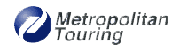 Metropolitan Touring logo with purple circle image.