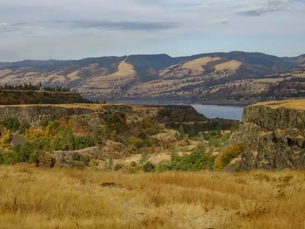 View from a hiking excursion in Rowena Plateau off a pacific northwest river cruise.