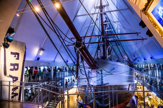 A small ship in a viking museum