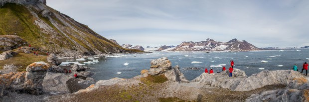 A group of travelers on an Arctic land tour