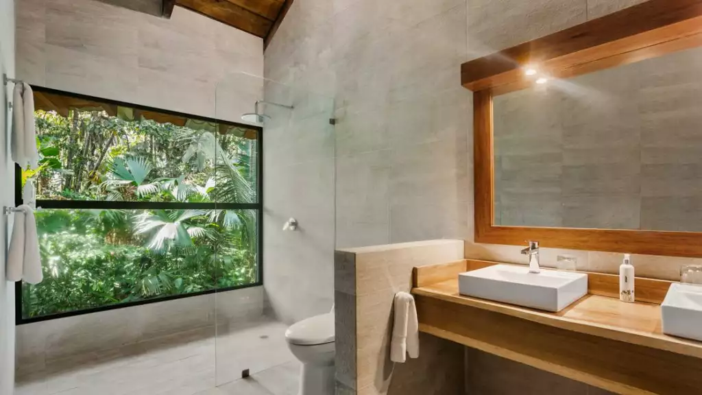 Standard Cabin bathroom at Sacha Jungle Lodge