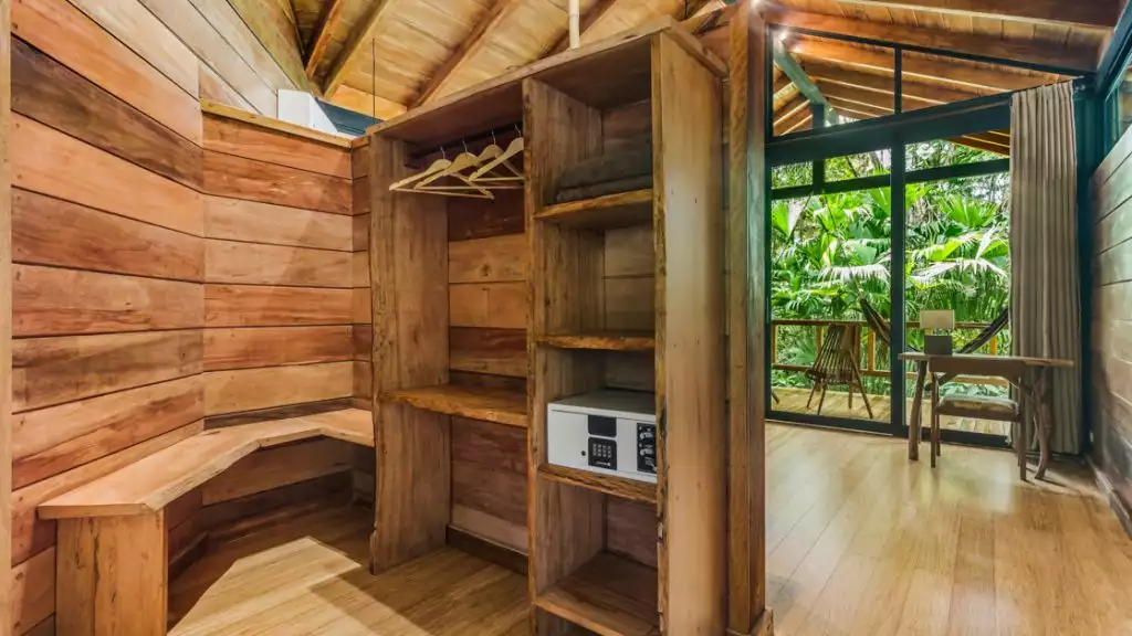 Standard Cabin closet at Sacha Jungle Lodge