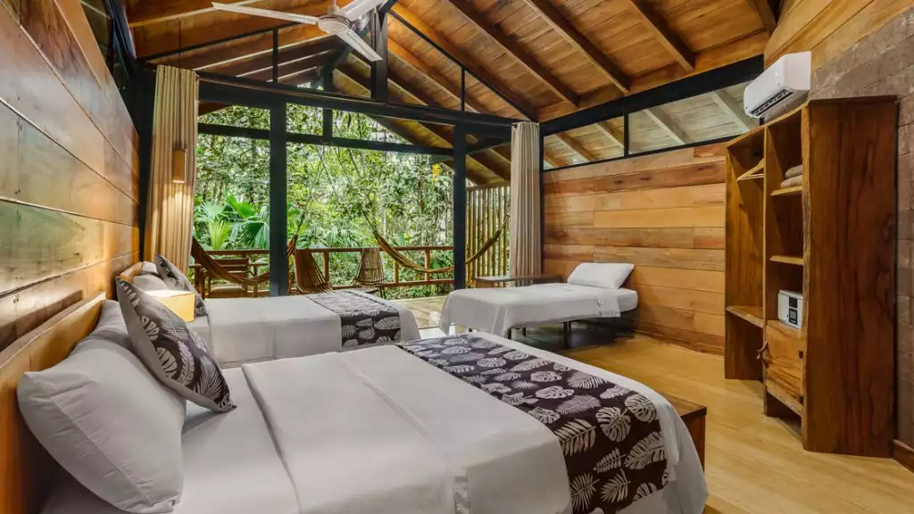 Standard Double Cabin with extra bed at Sacha Jungle Lodge