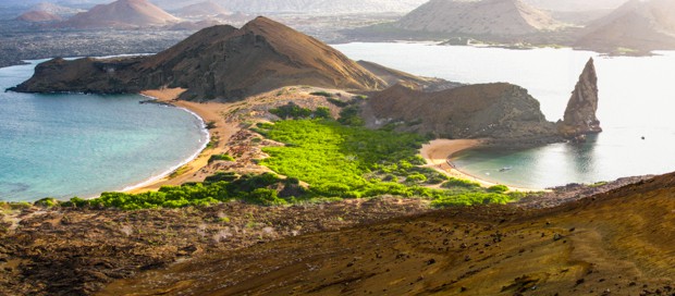 Scenic view from a hike on the Galapagos Islands.