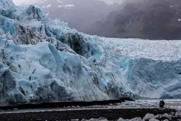 Ailaik glacier seen from a small ship cruise in kenai fjords Alaska. 