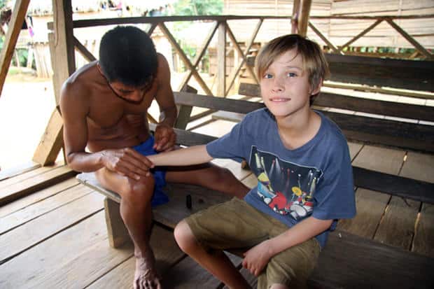 Child from a small ship cruise with a local guide. 