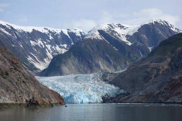 Tracy Arm glacier seen from a small cruise ship in ALaska. 