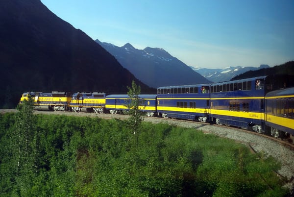 Alaska Railroad train ride to Anchorage.