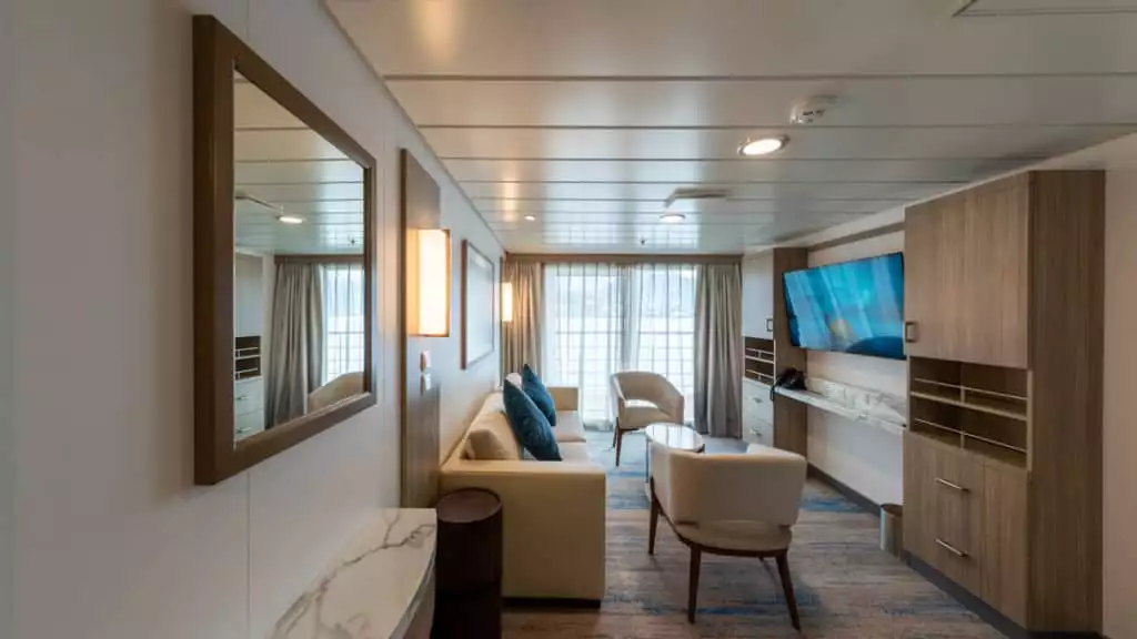 Captain's Suite Lounge Area aboard Greg Mortimer