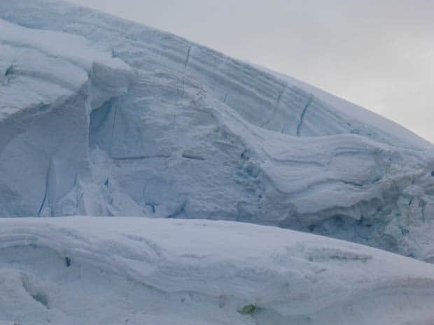 Landscape of snow from small ship cruise in Antarctica. 