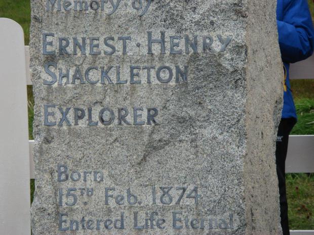Tombstone at the grave sight of Ernest Shakleton.
